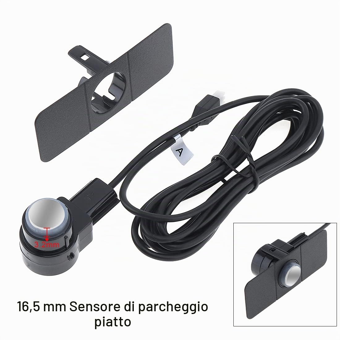 Sistema radar di retromarcia auto inverso Qualità Premium 4 Sensori di parcheggio Sistema radar di retromarcia auto inverso con le ali (Argento)