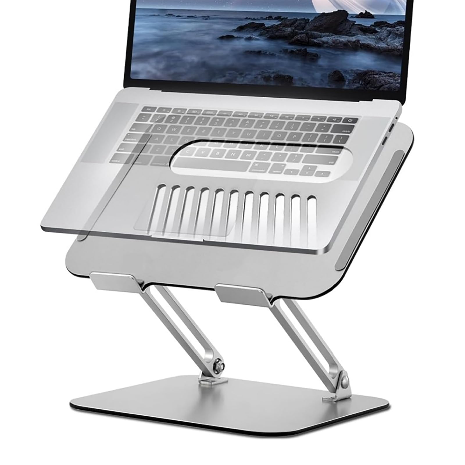 Elevador Portátil para Computadora Portátil, Soporte Ajustable para Computadora Portátil con Rejillas De Ventilación para Radiador, Base Giratoria 360 Y Altura De Soporte Ajustable, para El Hogar