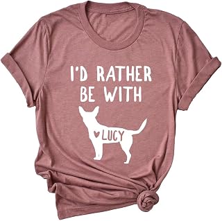 Personalized Australian Cattle T-Shirt with Name I'd Rather Be with My Heeler