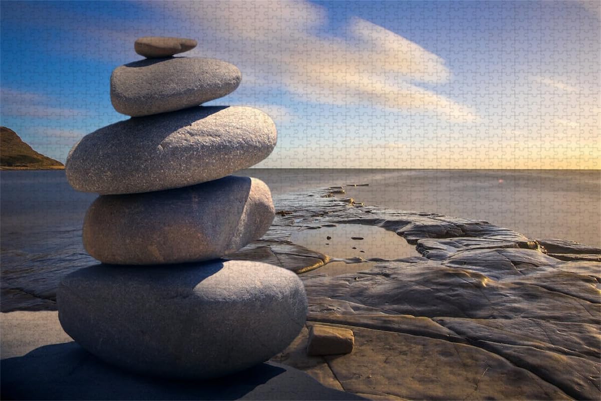 Rocas en la playa - Puzzle de madera de 6000 piezas - Apto para adultos mayores de 14 años