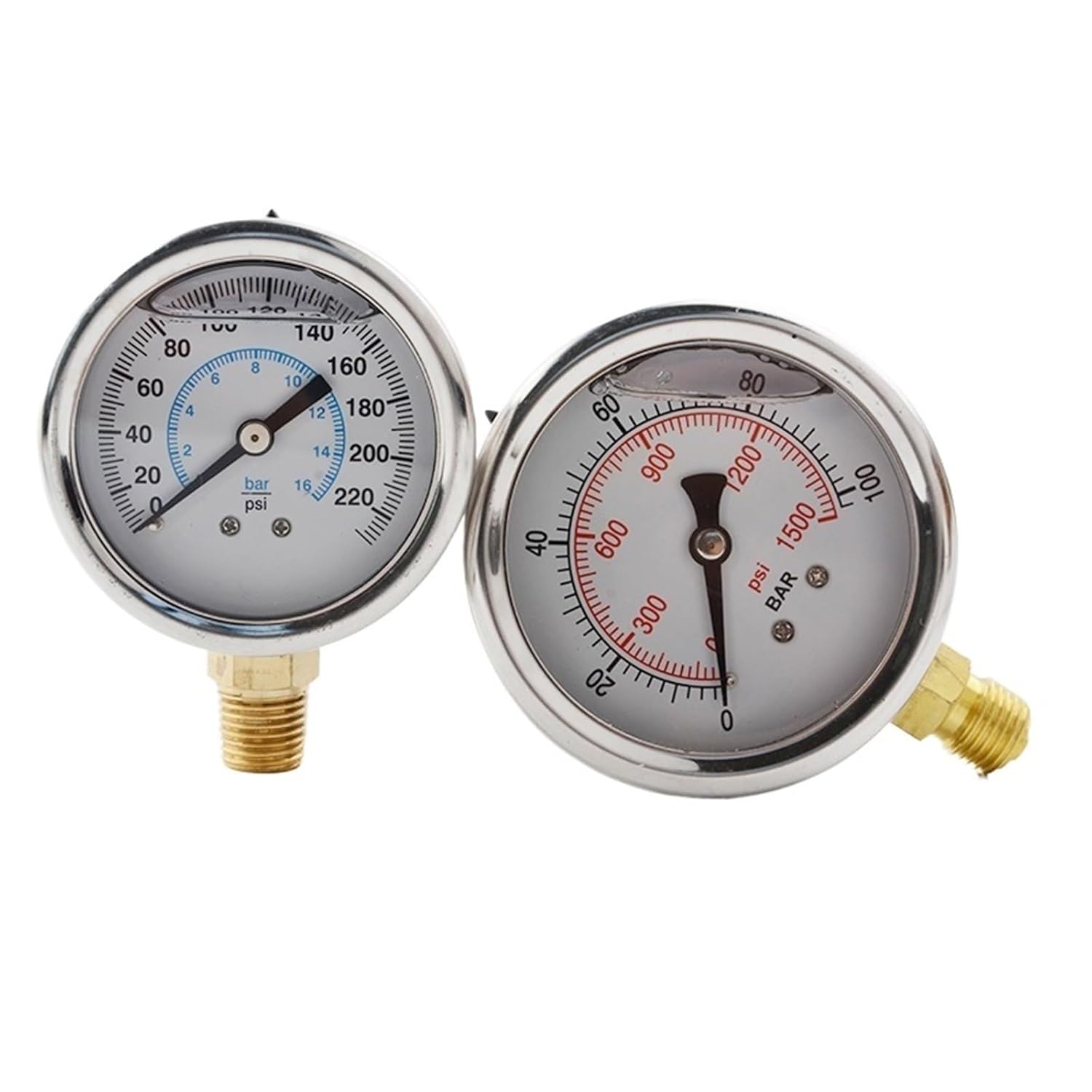 1pc Hydraulic Oil Pressure Gauge SM2SB100B/L 4 inch G1/2 Liquid Manometer Pression Instruments Stainless Steel Gauge(SM2SB100B 0-10bar)
