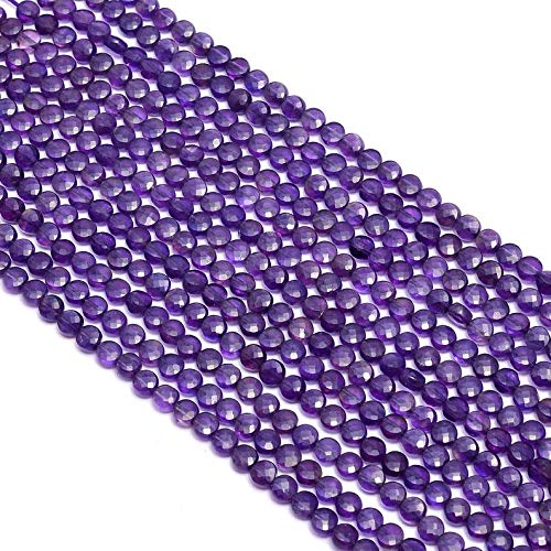 AAA + rzadki ametyst kamień szlachetny 4 mm fasetowane koraliki Briolette | 30 cm | Afrykański ametyst, półprecyzyjne kamienie szlachetne, fantazyjne perły w opakowaniu 5 sztuk, ma?y, materiał,