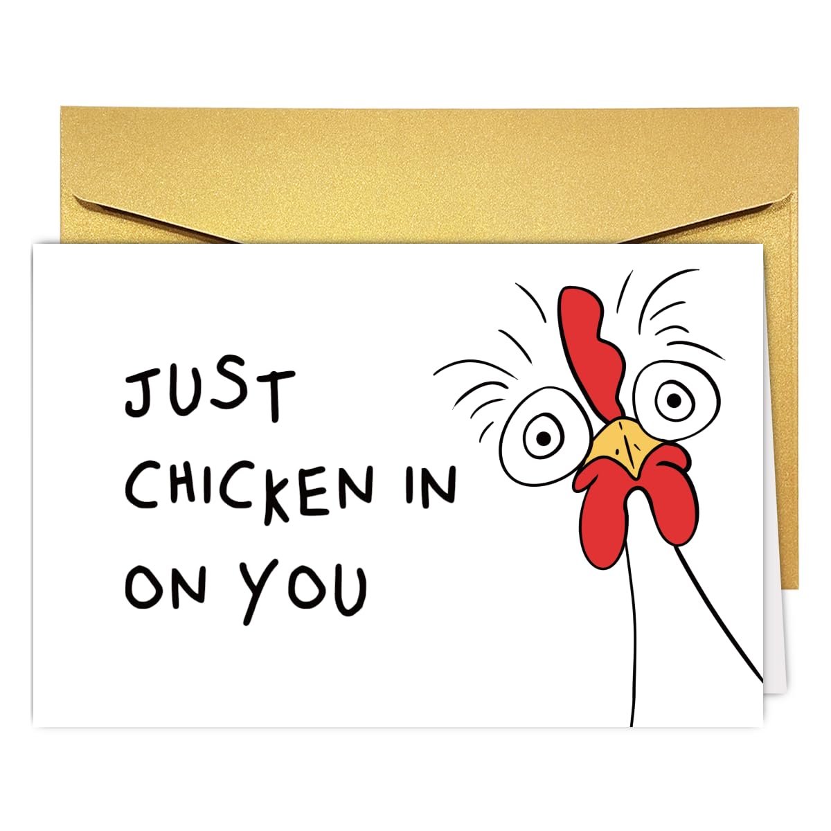 Qamza Funny Thinking of You Card, Humorous Chicken Encouragement Cards, Funny Get Well Get Better Cards, Humor Miss You Gift for Friend, Chicken in on