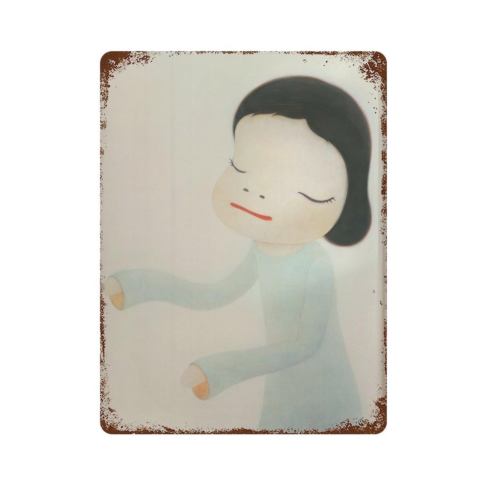 xiaoxiaoshen Peaceful Girl. Yoshitomo Nara Contemporary Wall Decor Art Metal Tin Poster Modern Home Decor Art Home Bar Shop Decorations Vintage Sign 40x30cm