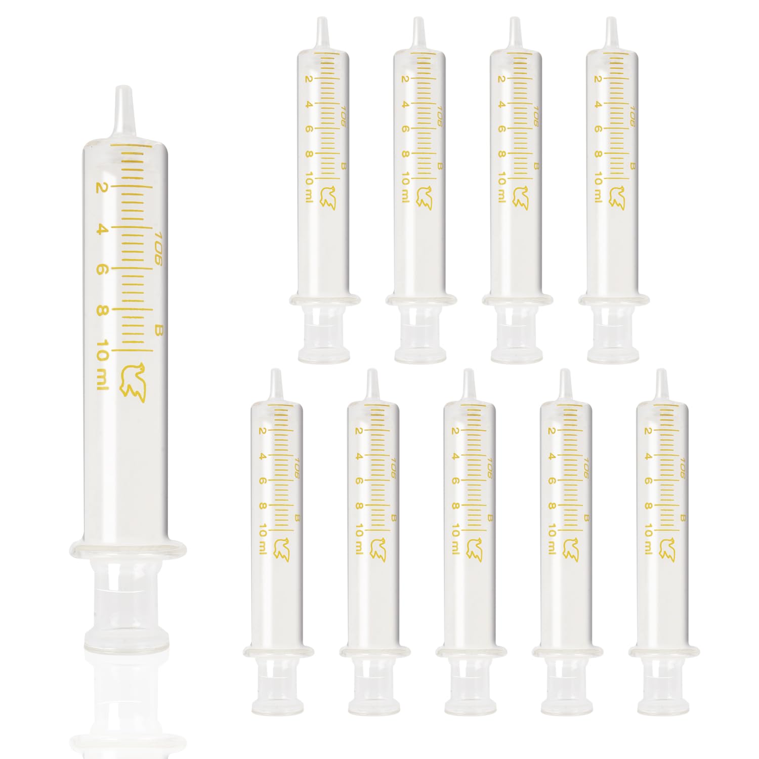 10 Pack 10ml Glass Syringe With Caps
