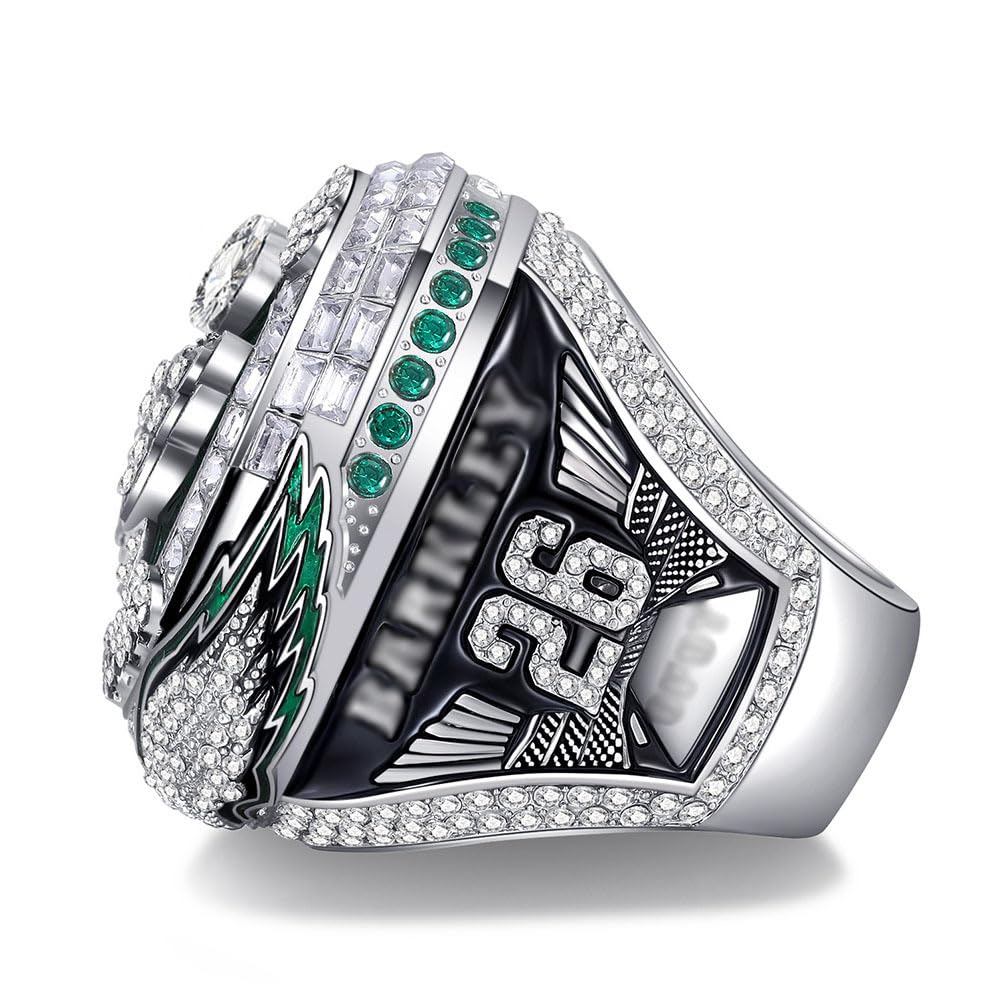 Ringe Der Weltmeister 2025 Eagles Football Championship Ring Mit Box Rugby Trophy Collection Sportsieger-Souvenir Fans Freund Alumni