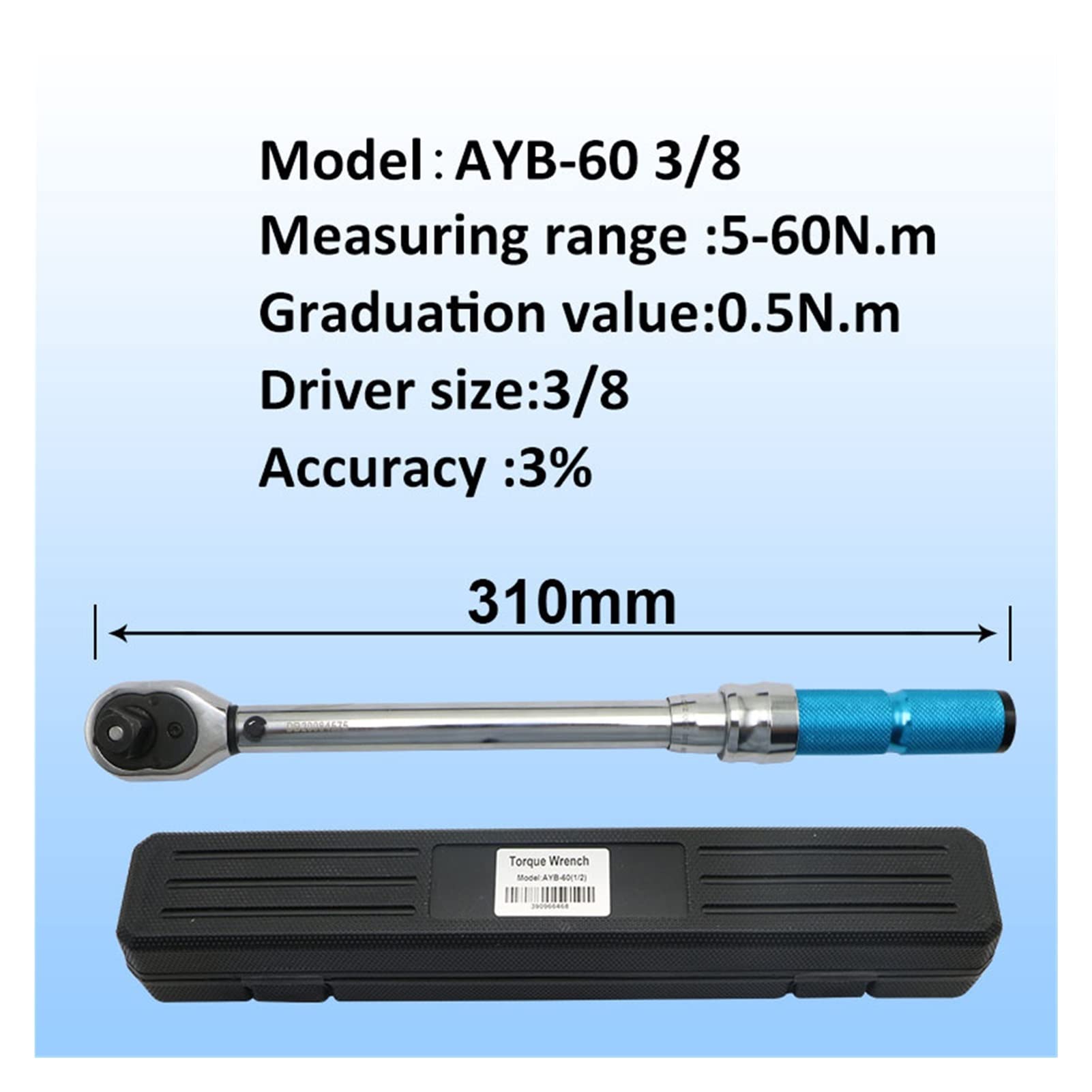 MMHHHG Torque Adapter, Torque Wrench 1/4" 3/8 "1/2" Adjustable Wrench Bicycle Repair Tools Hand Spanner Ratchet Wrench Tool(AYB-60)