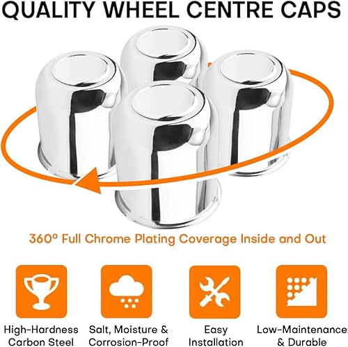 Miniatura 3 de 4 tapas centrales de rueda de remolque de 3.74 pulgadas para llantas de 3-34 con orificio central para camión, remolque, RV, SUV, cubiertas de cubo