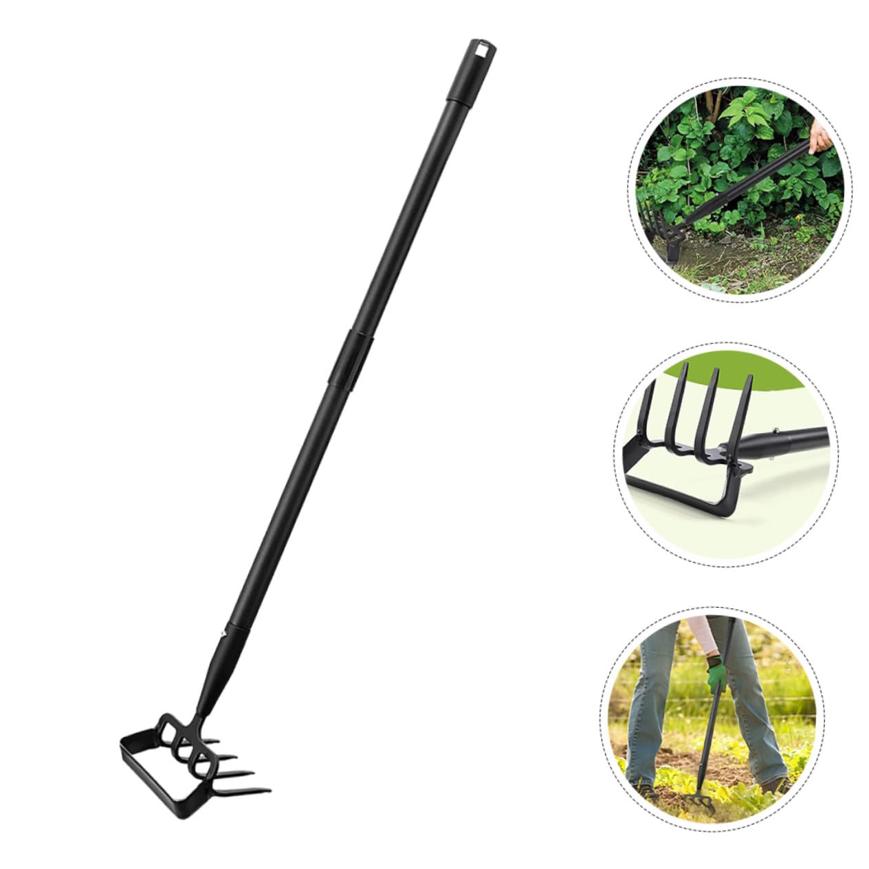 SUPVOX Rastrillo de Jardín Pequeño de Acero Inoxidable Ligero Función de Excavación Adecuado para Jardinería y Deshierbe en Espacios Reducidos