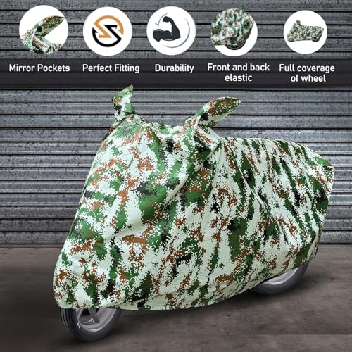Image of Auto Hub Waterproof Bike Cover Compatible with CD 110 Dream Dustproof, UV Protection Two Wheeler Bike CD 110 Dream Cover - Forest