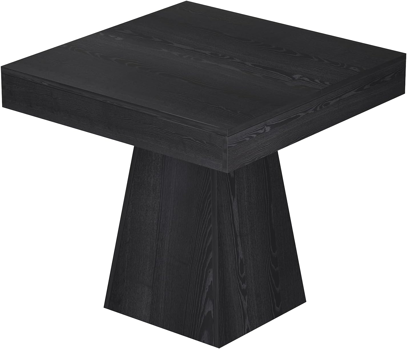Square Dining Table, Farmhouse Style Eating Table for 2-4 People, 31.5-inch Kitchen Table with Sturdy Pedestal Base, Wooden Dinner Table for Dining Room, Living Room, Black