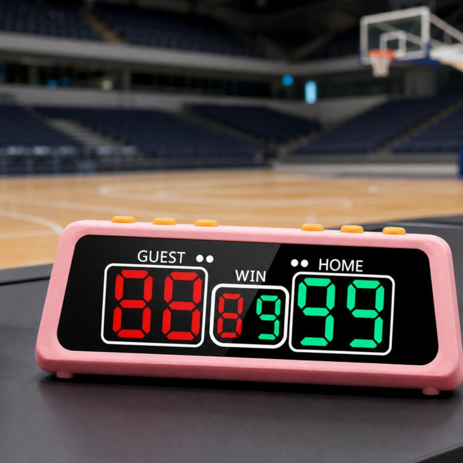 Amagogo Tabellone Segnapunti Digitale Contatore Punteggio Elettronico Display Doppio a Sei Cifre Portatile Ricaricabile in con Tasti Rapidi Adatto per Eventi | Pulsanti di Controllo Superiori, Tabellone Segnapunti a LED, Elettronico, per Tennis da Tavolo,