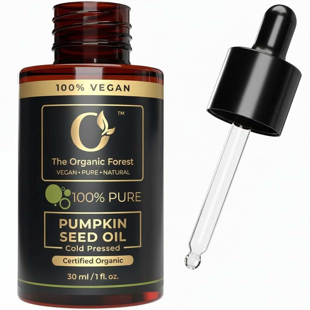Pumpkin Seed Oil – Cold Pressed for Thicker Hair & Growth Support, Weak Dry Hair & Scalp Care, Face & Skin Oil