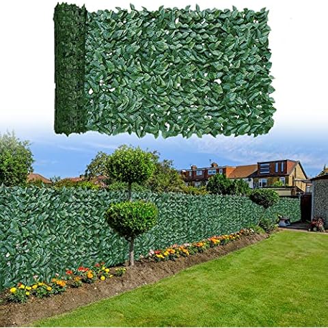 HUIMO Artificial Ivy Privacy Fence Screen, Fence Screening, Trellis with Faux Ivy Vine Leaves, Artificial Hedges Panel for Inddor Outdoor Balcony Wall Garden Decor 0.5 x 3 Meter Cover