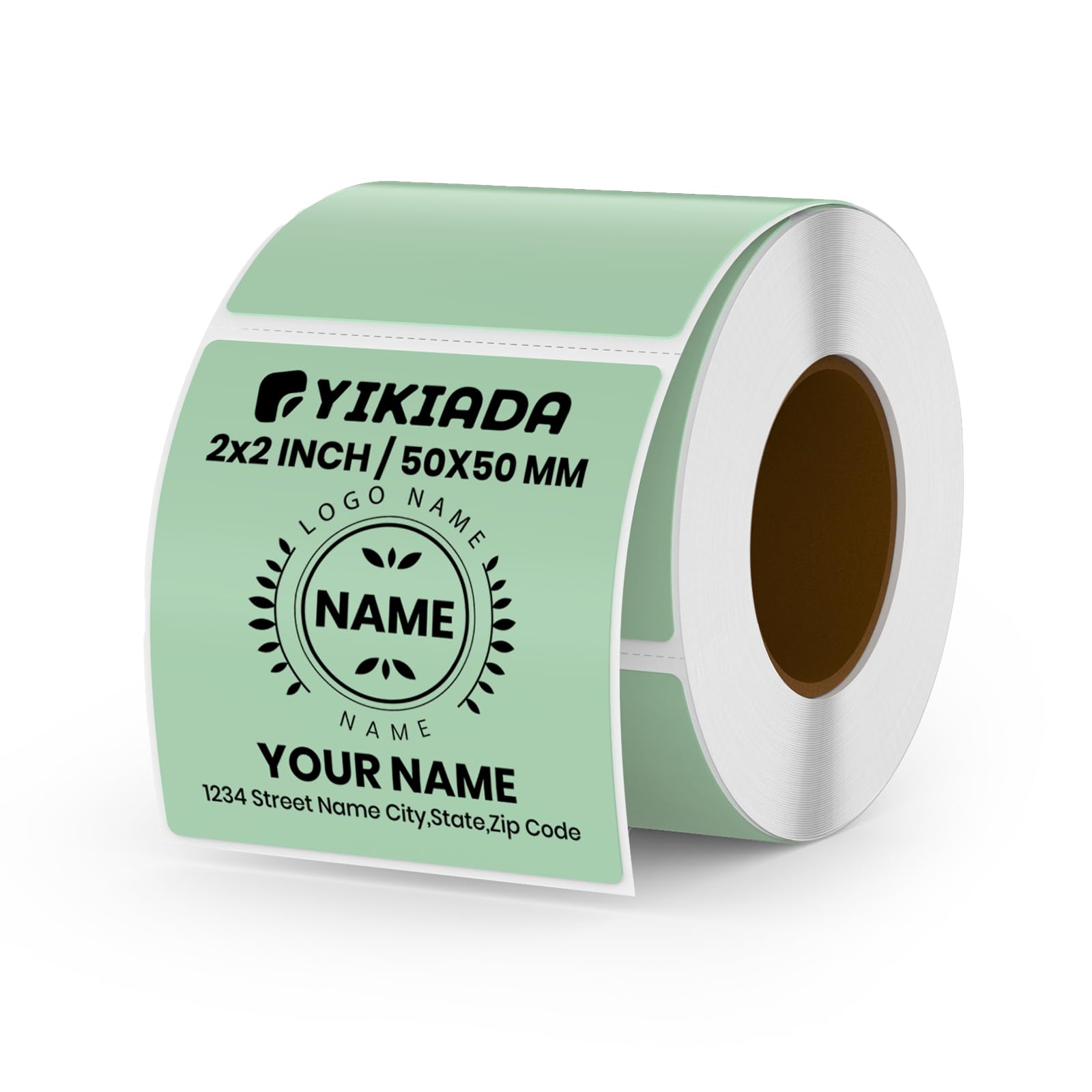 Adesivo Personalizzato 500 Etichette Termiche Rotonde Gialle - Diametro 50 Mm - Vinile Impermeabile - Per Stampanti Termiche, Loghi E QR Code Etichette Termiche Per Fustellate