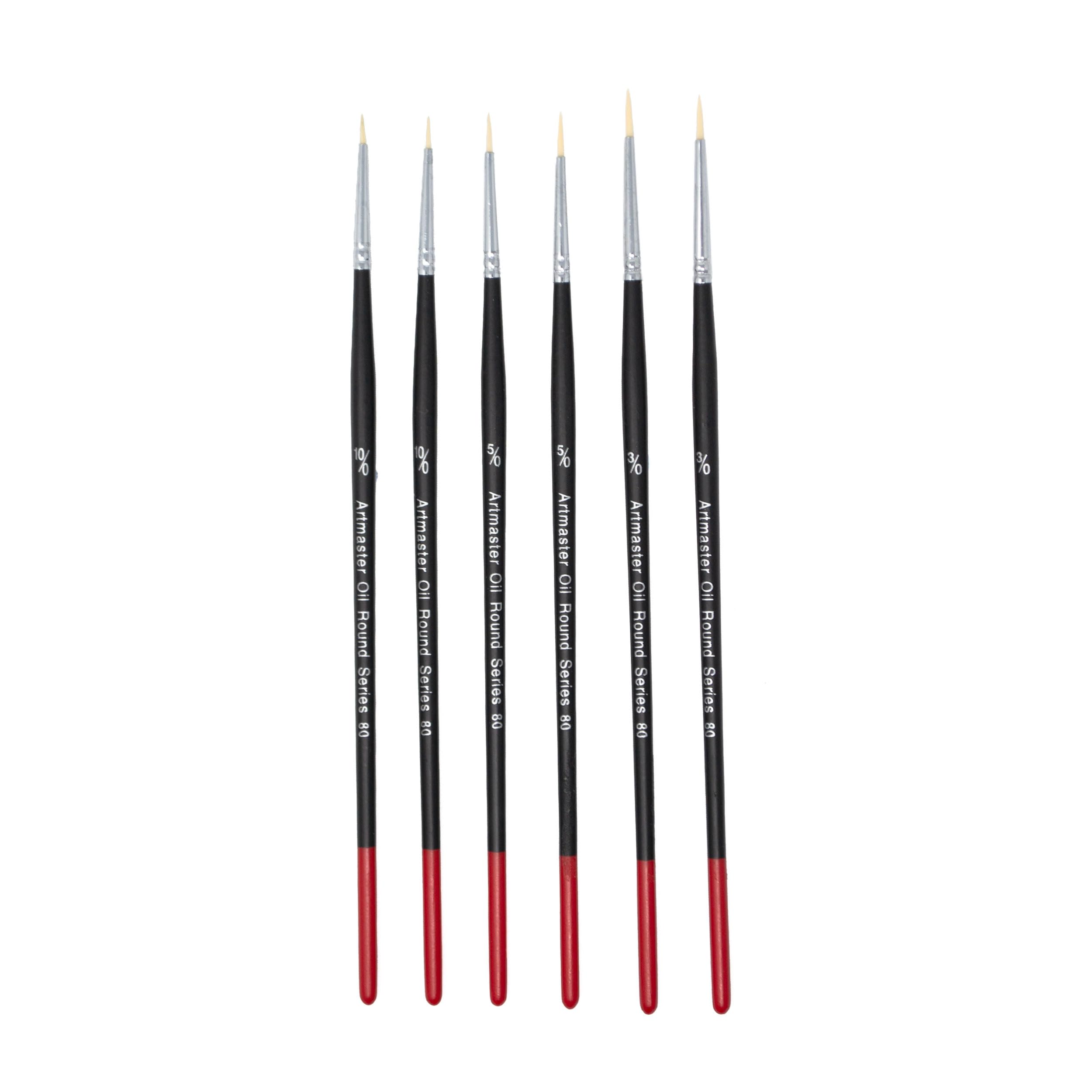 The Art Shop Skipton Black Artmaster Oil Fine Detail Paint Brush Set Of 6