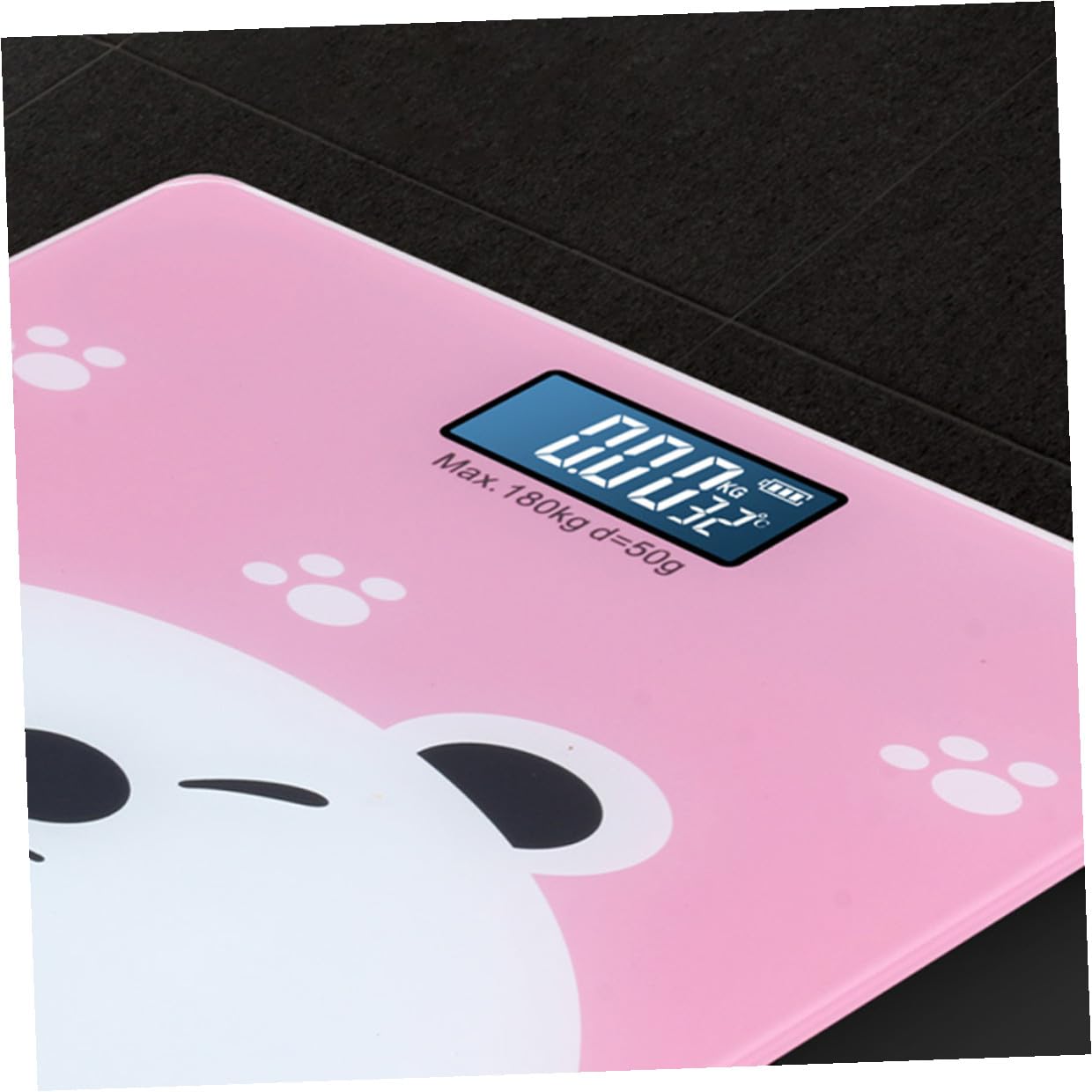 Bilancia Elettronica Digitale con Display LCD Grande Misurazione Peso e Temperatura Interna Design Cartone Animato per Ragazzo Ragazza Adulti e Animali Domestici