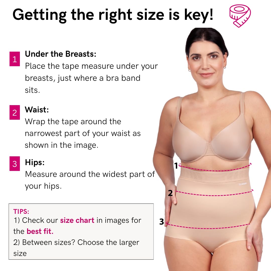 LIPOELASTIC Slip Modellante Donna a Vita Alta - Guaina Contenitiva Senza Cuciture, Intimo Modellante Effetto Seconda Pelle con Compressione Leggera