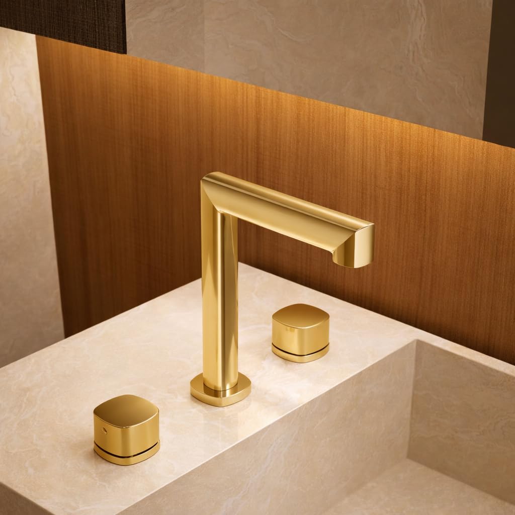 IMEX - Grifo Lavabo Bimando Toscana Grifería Baño en Latón Grifo para Lavabo Moderno Antigoteo Monturas Cerámicas Instalación Rápida
