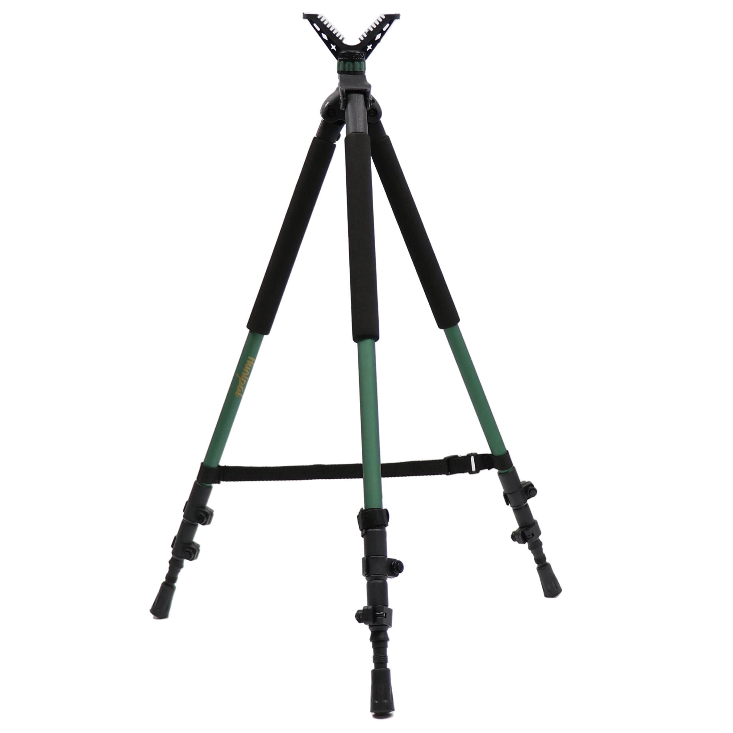 HUNTPAL Gun Tripod Shooting Stick for Hunting Rifle, Crossbow Shooting Rest with Removable 360° Horizontal Swivel and 90° Swing Leg, Aluminum Matt Monopod Bipod Tripod 3-N-1 Shooting Stand Support