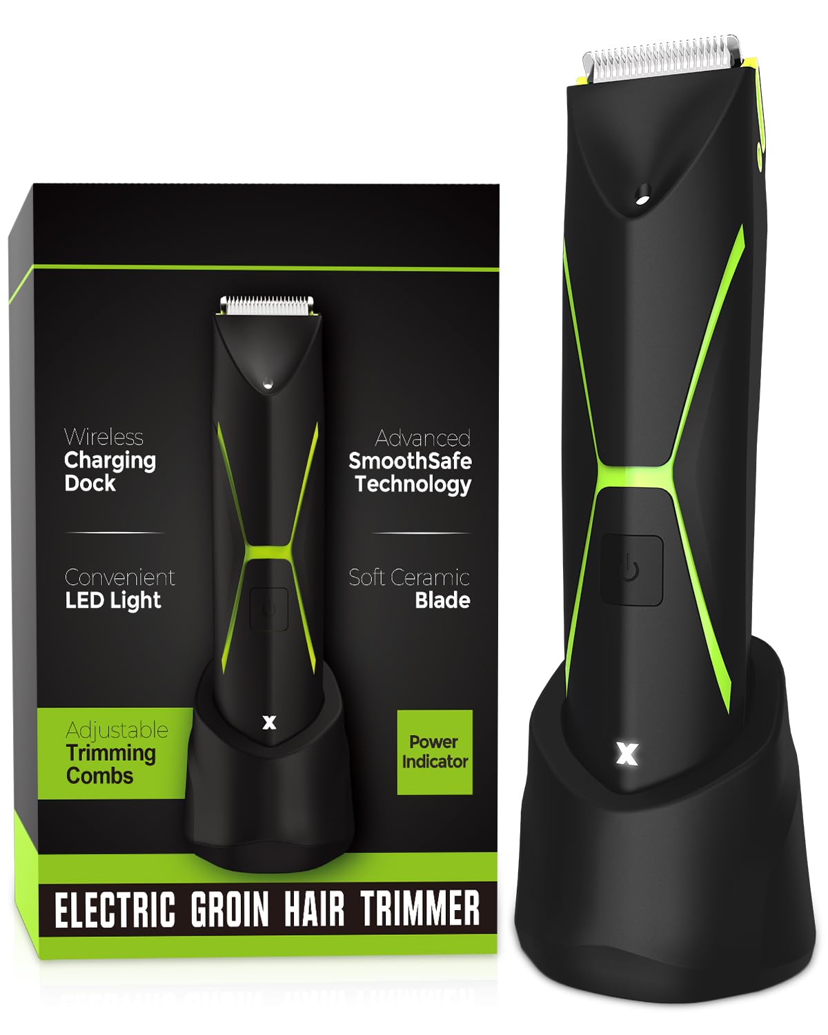 Electric Body Hair Trimmer for Men Manscape Cordless Ball Body Shaver with Ceramic Blade Waterproof Pubic Hair Groomer