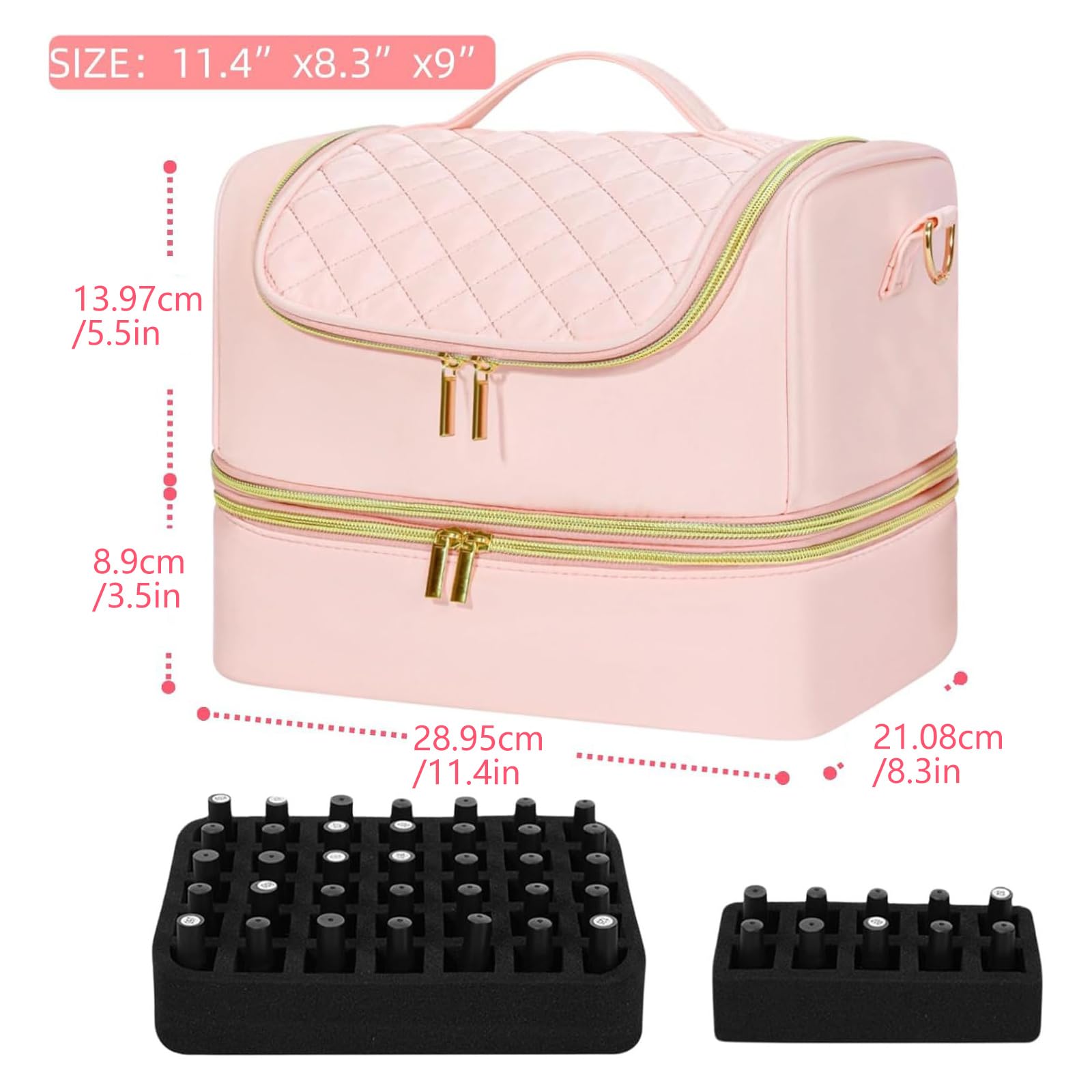 Borsa organizer compatta per strumenti per manicure, custodia da viaggio con manico per unghie, borsa per attrezzi artistici