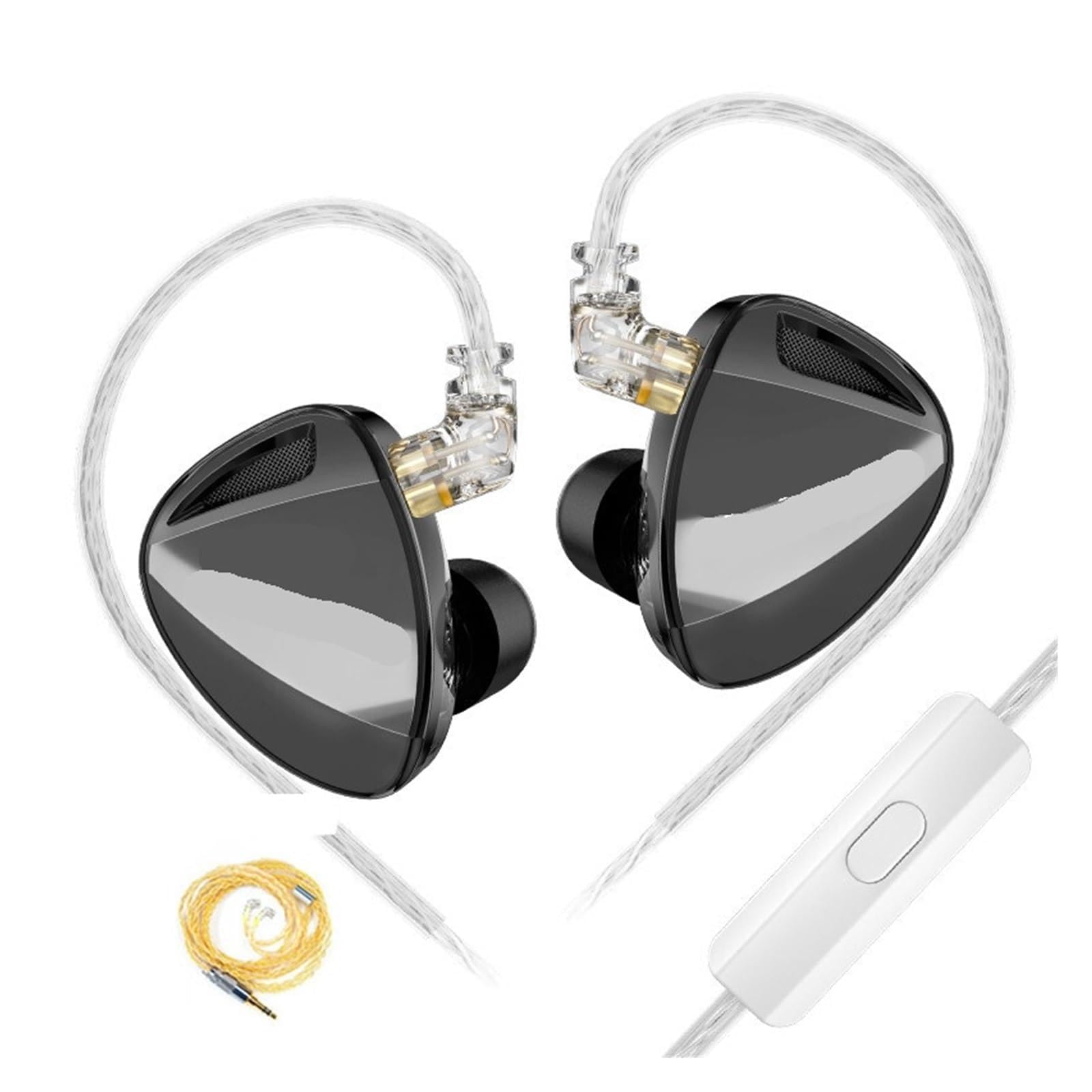 Auricolari con monitor in-ear dinamico a triplo driver Cuffie con cancellazione del rumore con auricolari HIFI for musica(Mic (Balanced(GS)