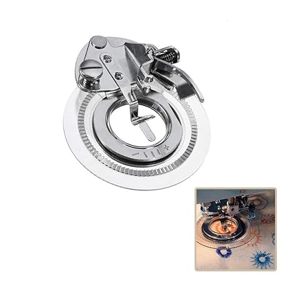 Onerbuy Daisy Flower Stitch Sewing Machine Presser Foot Decorative Embroidery Stitch Circles Ruffler Presser Foot for Low Shank Snap-On Sewing Machines