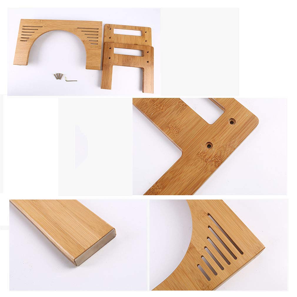 Taburete de inodoro ajustable de madera de bambú natural antideslizante superficie taburete de ducha adultos 45,5 x 24,5 x 28 cm (color: A, tamaño: 45,5 x 24,5 x 28 cm)