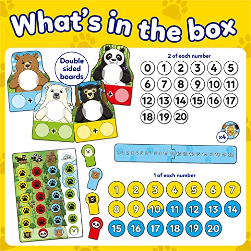 Image of Orchard Toys Number Bears Math Game for Kids | Educational Addition & Subtraction Learning Game | Basic Math Operation Laerning | Teachers Tested Board Games | Educational Board Games | Age 5+ Years
