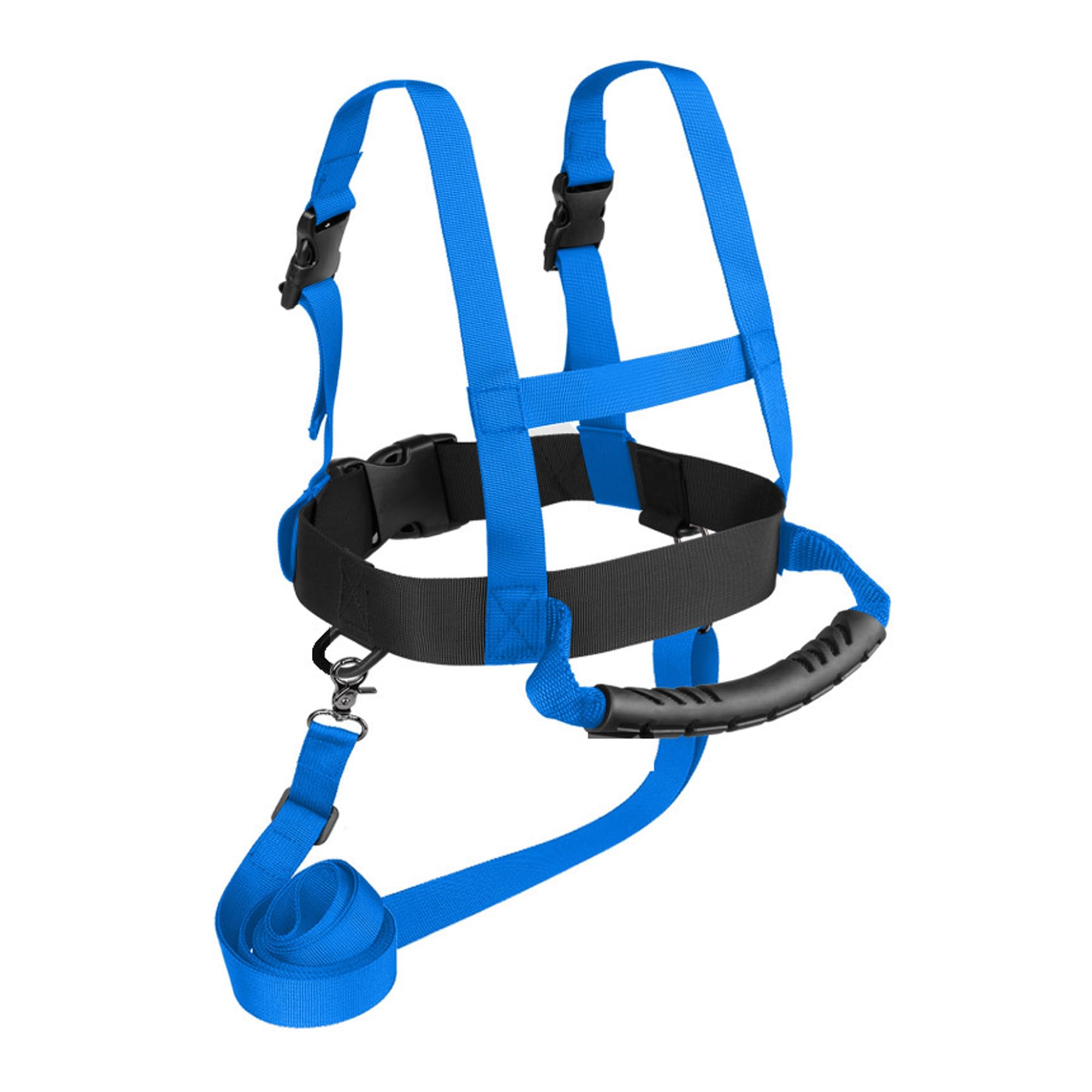 TINAYAUE Children Ski Training Belt With Back Traction Rope, Adjustable Shoulder Strap & Waist Belt, Skating Skiing Snowboard Ski Safety Harness Integrated Handle Trainer for Kids Beginners (Blue)