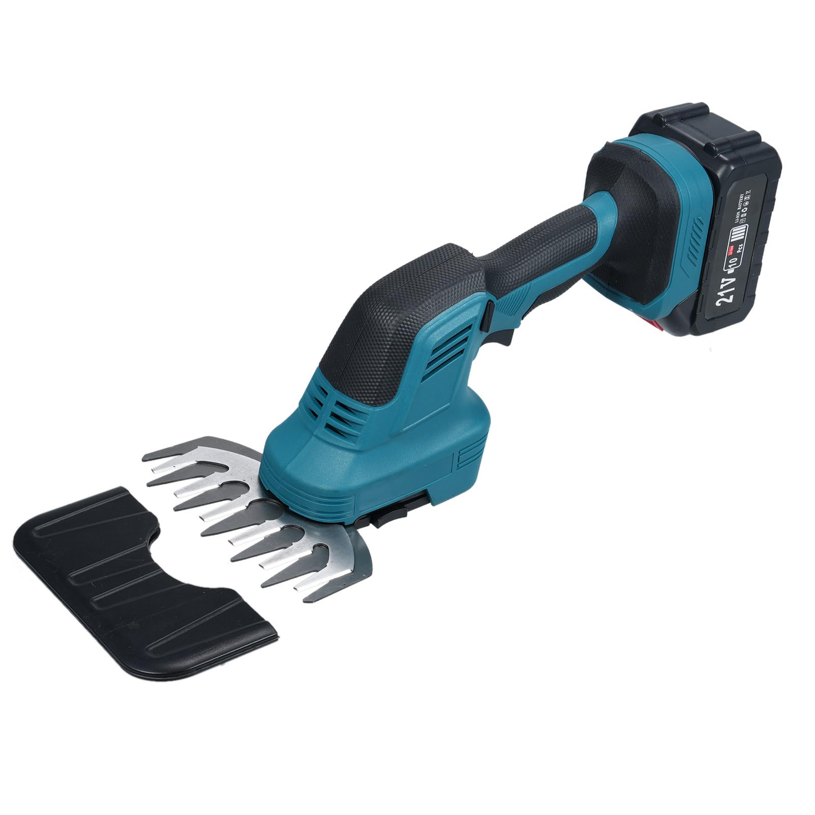 Taille-haie 2 en 1 Cisaille à Gazon électrique 21 V Coupe-arbustes Coupe-Herbe à Main Coupe-haie léger pour Jardin, Cour et pelouse (EU Plug & 2 Battery)