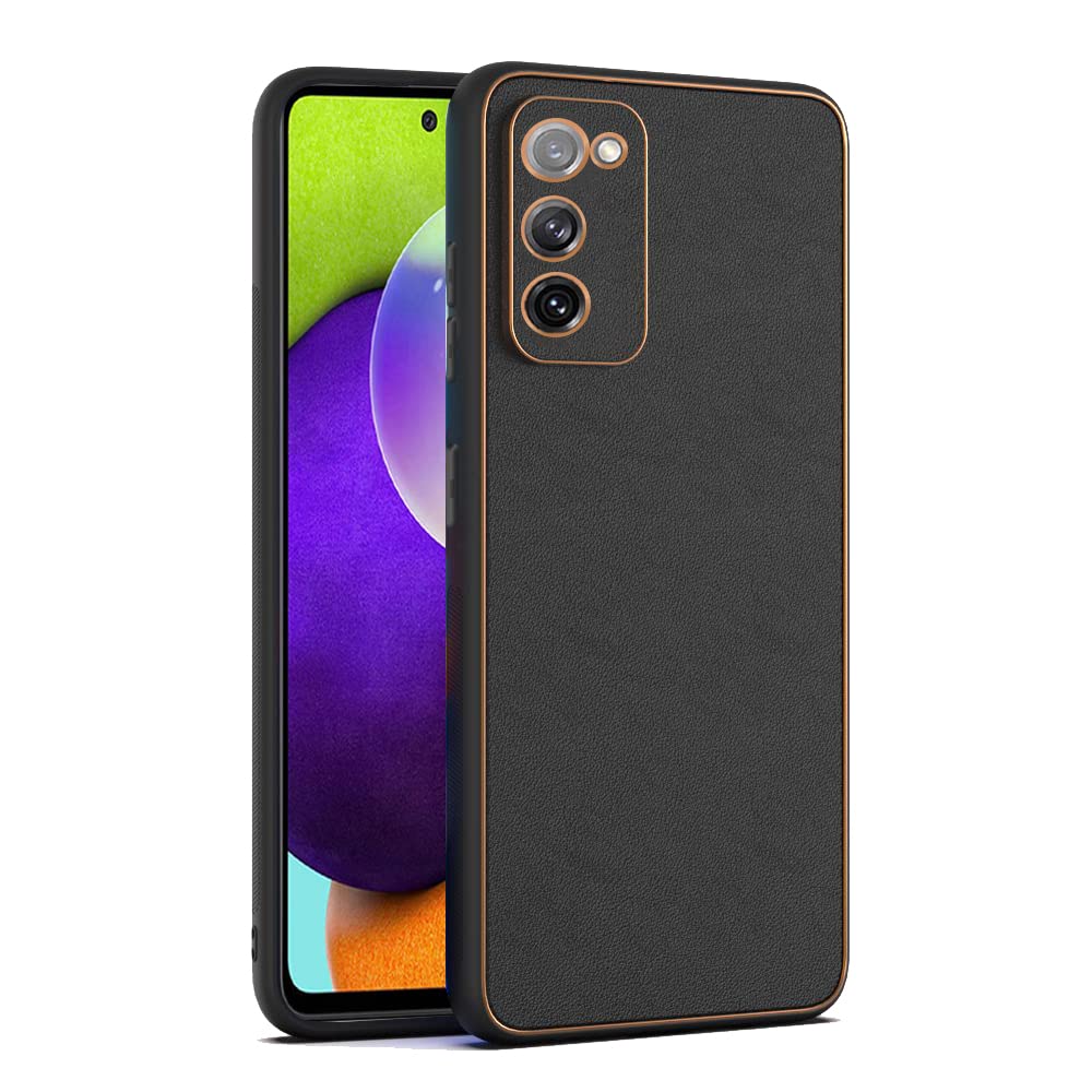 Pikkme Samsung Galaxy S20 Fe / S20 Fe 5G Back Cover | Gold Electroplating Leather Chrome | Raised Edges | Super Soft-Touch | Bumper Case for Samsung Galaxy S20 Fe / S20 Fe 5G (Black) (B0B6QBWP9L) Amazon Price History, Amazon Price Tracker