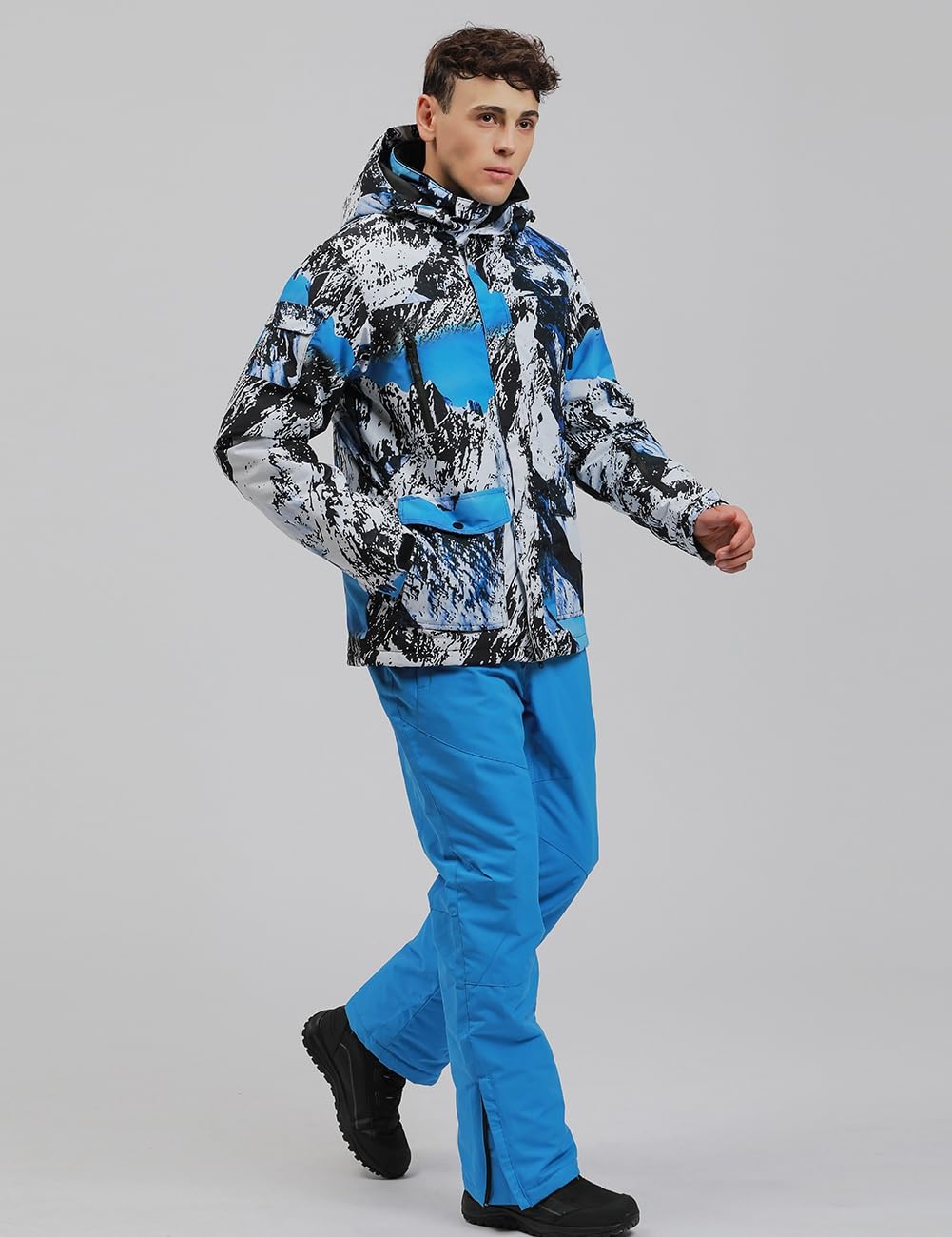 HOTIAN Herren Schneeanzug Herren Ski Jacke und Hosen Set Winter Warme Schnee Skifahren Sätze für Wandern Klettern Isoliertes Snowboarden