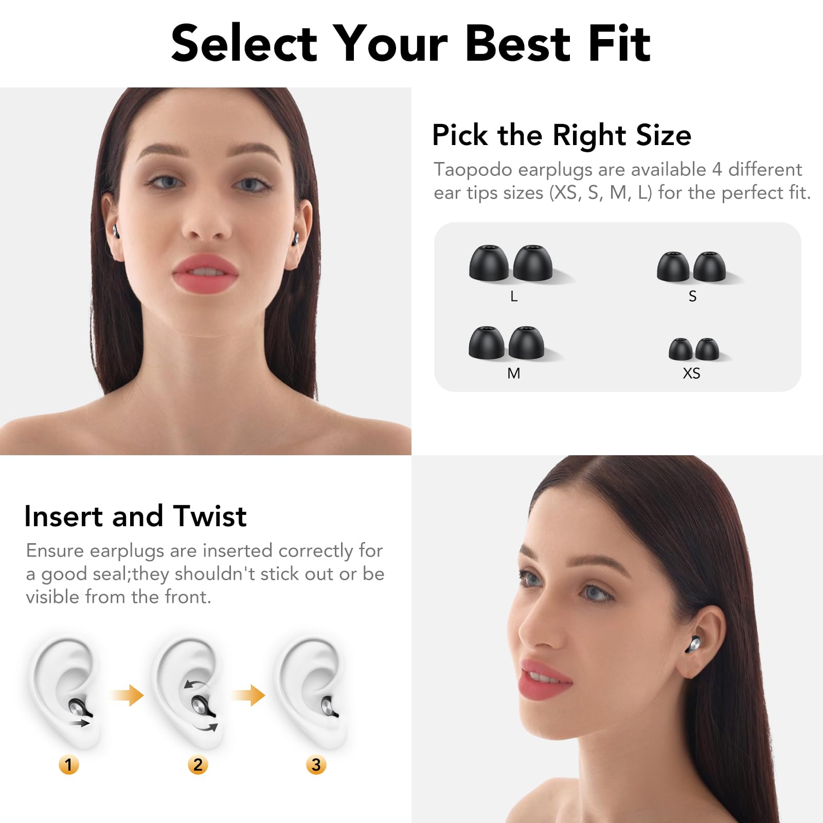 2026 Tapones para los oídos para dormir, protección auditiva reutilizable de 45 dB, tapones para los oídos para dormir, tapones para los oídos suaves y cómodos para dormir, viajes, concentración