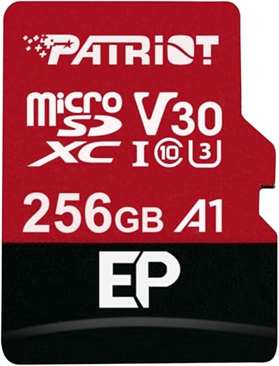 Patriot Memory 256GB A1 / V30 Micro SD Card for Android Phones and Tablets, 4K Video Recording PEF256GEP31MCX