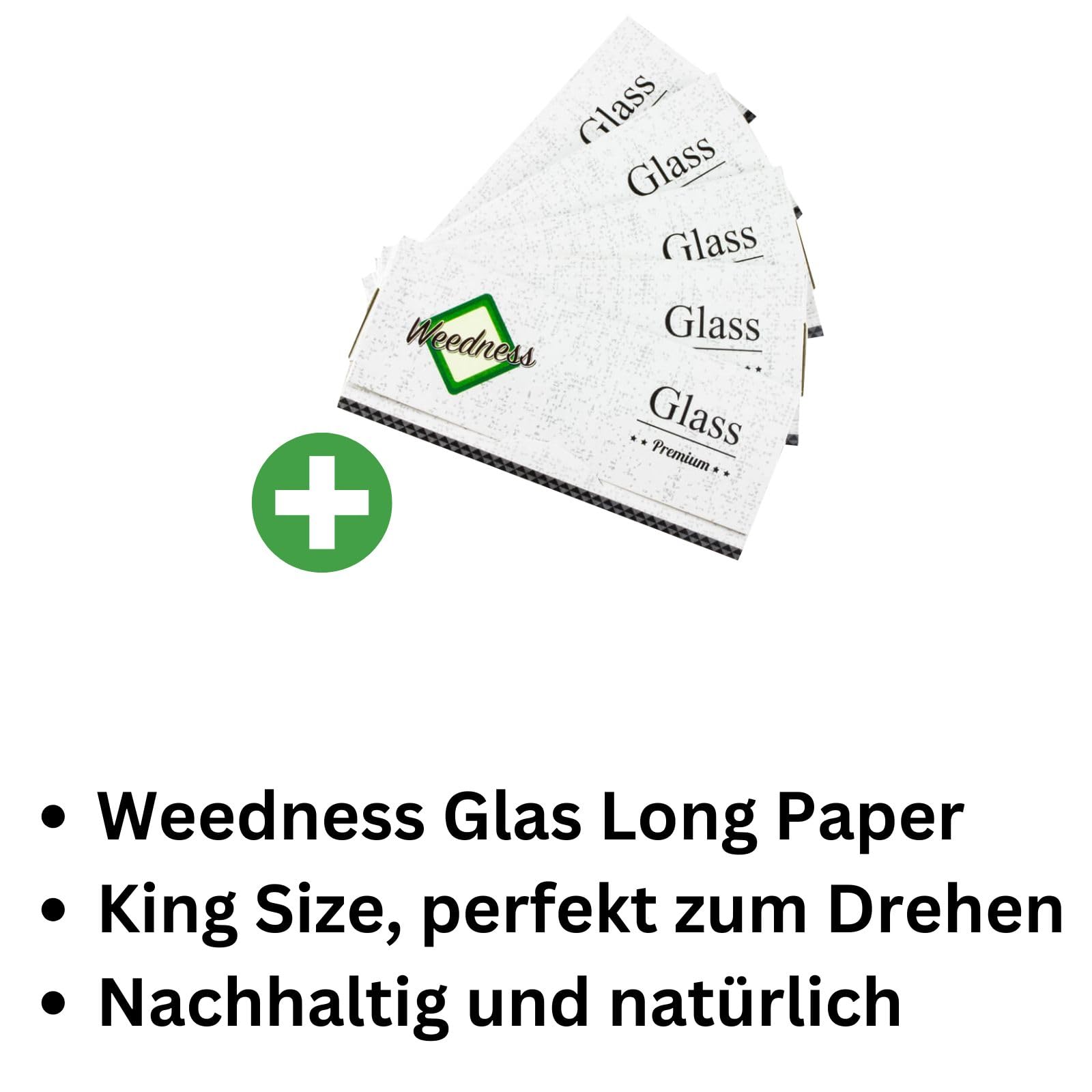 Weedness King Size Glass Rolling Papers 5 Booklets 32 Transparent Sheets - Image 3