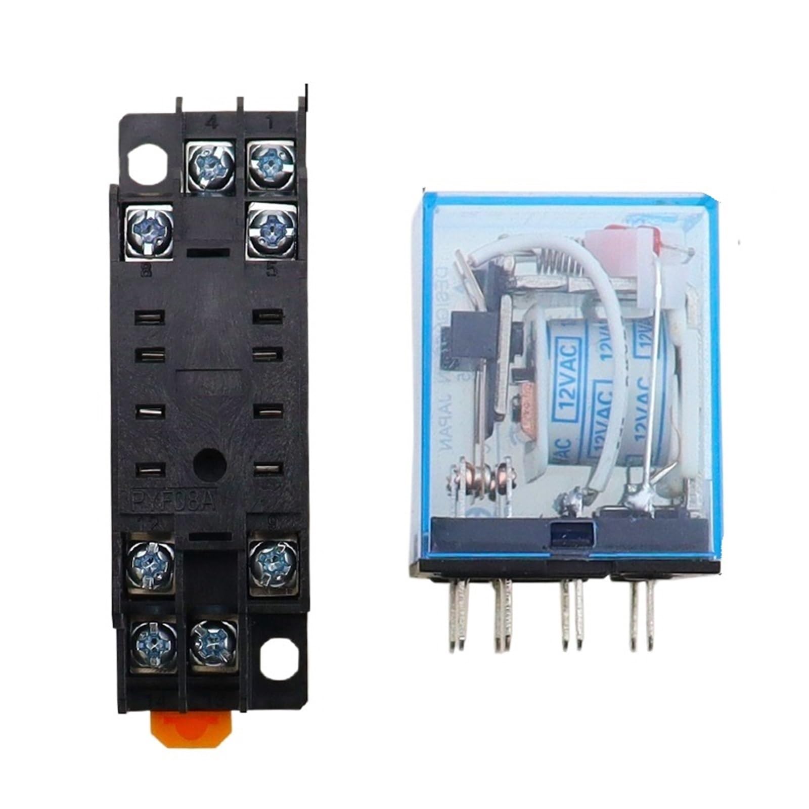 10 unidades MY2P HH52P MY2NJ 12 V 24 V 36 V 48 V 110 V 220 V Bobina de uso general DPDT micro mini relé con base de enchufe (AC,110 V)