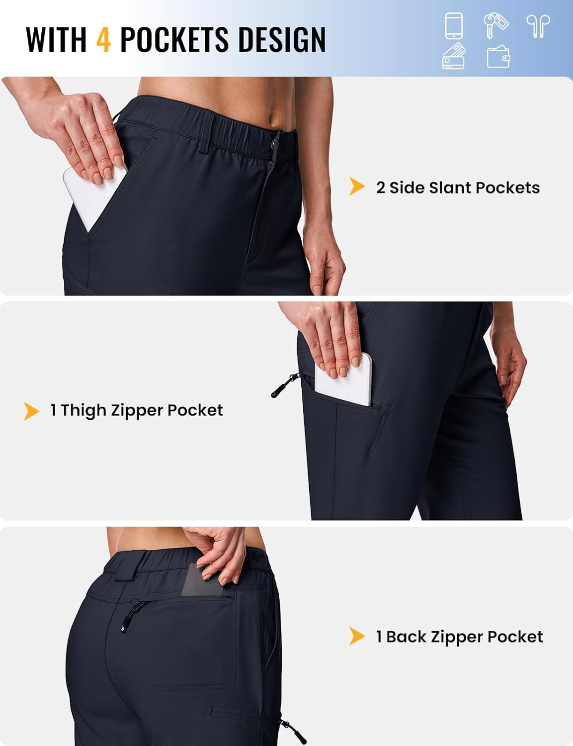 Rdruko Women's Cargo Capris Pants Lightweight Stretch Quick Dry Summer Casual Travel Pants for Hiking Outdoor - Image 5