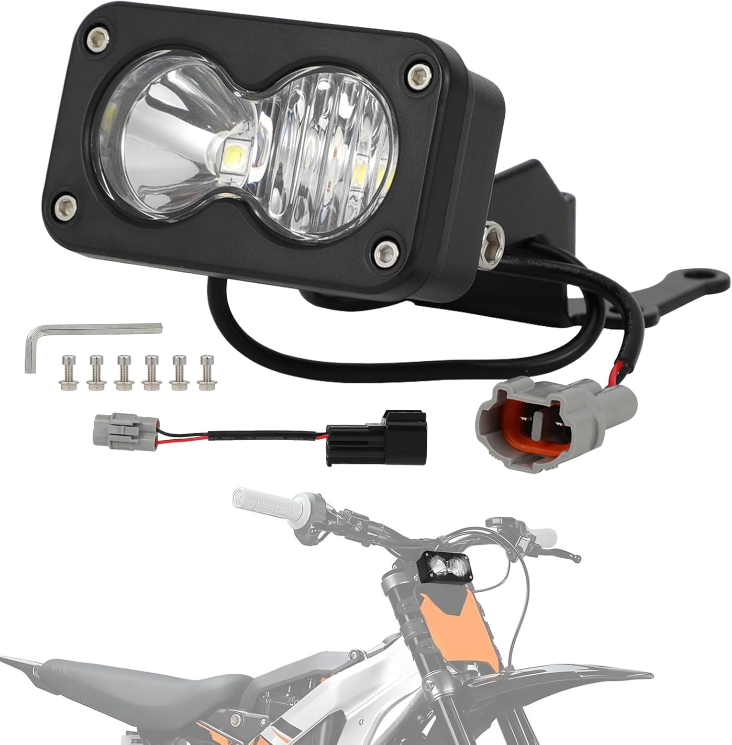 Headlight Kit 6000-6500K Led Light Bar for Surron Sur Ron Taparia Talaria Sting MX4 MX5 Eride E Ride Pro X260 Dirt Bike Light Motorcycle Front Headlamp White