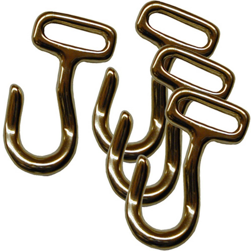 Outfitters Supply Solid Brass Decker (Alforjas) Hooks for Pack Saddle, Set of Four Hooks, Makes Hanging Panniers from Your Decker Pack Saddle Bars Easier, Rust-Free and Will Last for Years