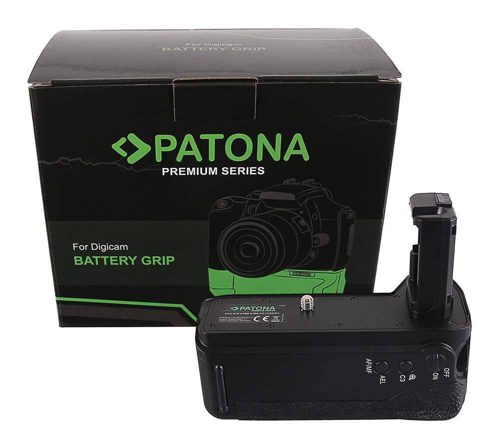 PATONA Empuñadura de batería de repuesto para VG-C2EMRC para 2 baterías NP-FW50, compatible con Sony A7 II, A7M2, A7R2, con mando a distancia y función de carga USB-C, ergonómico y antideslizante