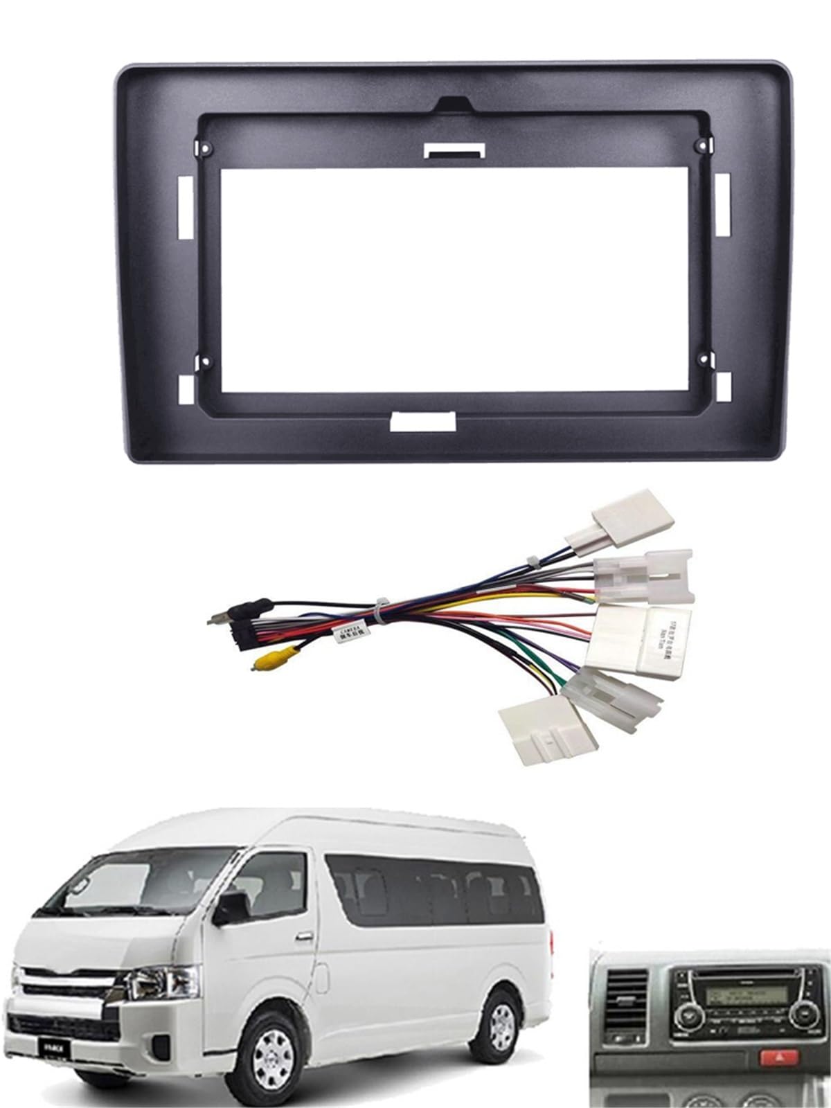 Rama radia samochodowego Pasuje do Toyota Hiace 2012-2018, radia samochodowego obudowa odtwarzacza ramka, panel jednostki głównej 2Din, 10-calowy panel czołowy(FRAME WITH CORD)