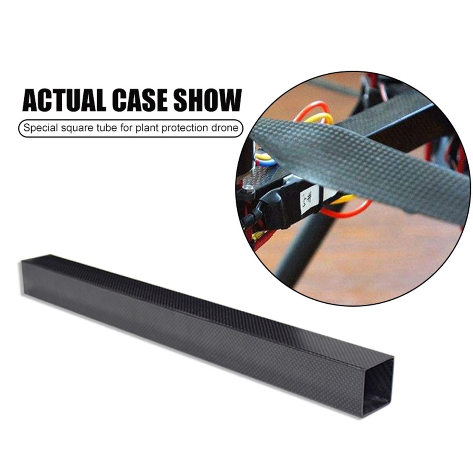 1Pcs 500MM 3K Full Carbon Fiber Square Tube High Strength Outer Diameter 25/26/28/30/32/34/35/36/40mm Plain Matte 3K Carbon Fiber Square(30x30x28mm)