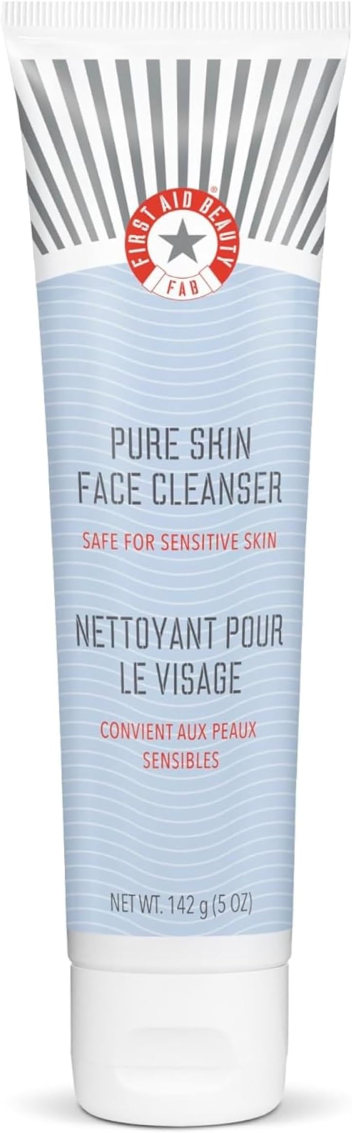 First Aid Beauty - Pure Skin Face Cleanser, Effectively Removes Makeup, Dirt, and Impurities, Gentle Cleanser Leaves Skin Soft & Supple, Safe for Sensitive Skin, Fragrance Free,150 ml