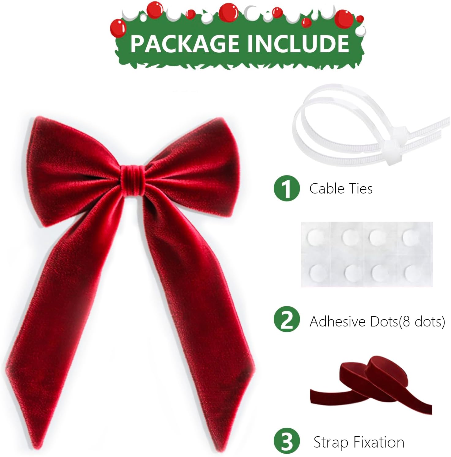 Big Red Bow Christmas Decorations,Giant Coquette Ribbon Tie for Christmas Tree Topper Bow, Bow Wall Decor with Backdrop for Birthday Party Room and Wedding Engagement(Wine Red,29.52 x 14.96 Inches)