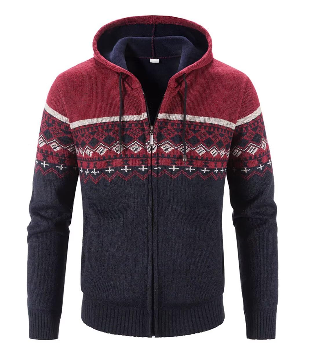 Cardigan Cuello Alto para Hombre Forro de Pelusa Grueso Invierno