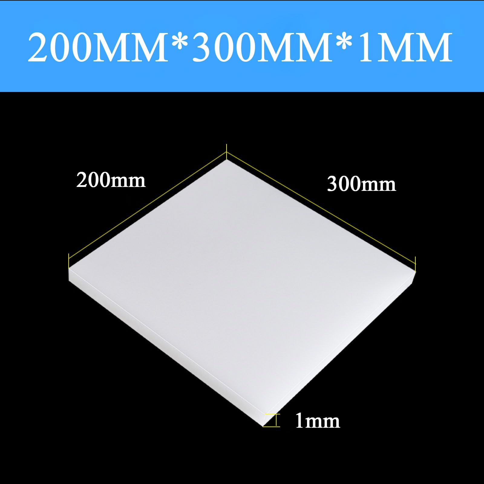 Hojas de nailon, tablero de poliamida de 1-3 mm de espesor for piezas mecánicas industriales de bricolaje(200x300x1mm 10pcs)