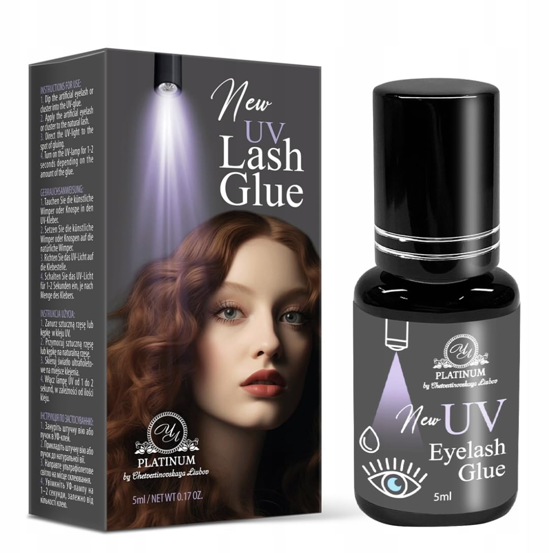 UV Wimpernkleber Grey – UV-aktivierter Wimpernkleber, Funktioniert nur unter UV-Licht – 1–3 Sek., 5 ml