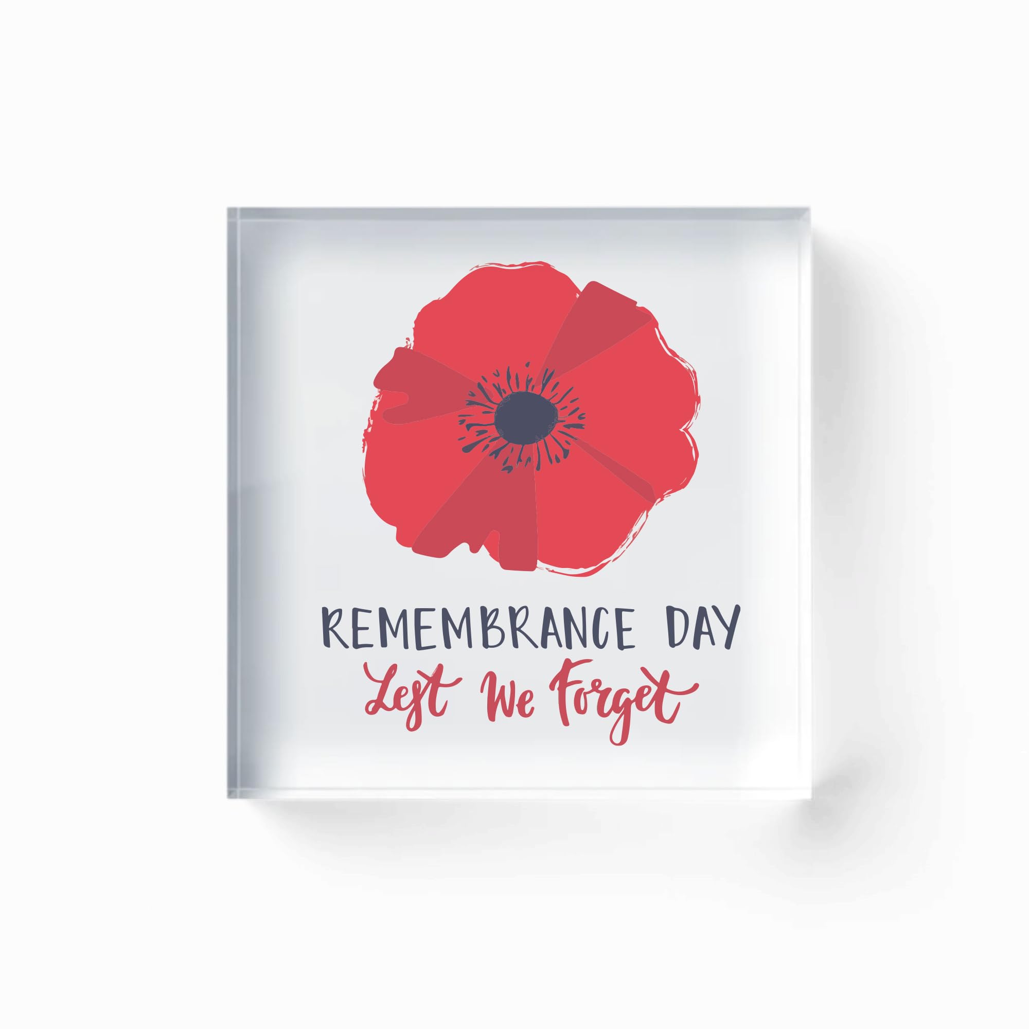 Stika.co Red Papavero Fiore Remembrance Domenica, Giorno dell'Armistizio, Guerra Eroi Soldati Forze Armate, Blocco Acrilico 100
